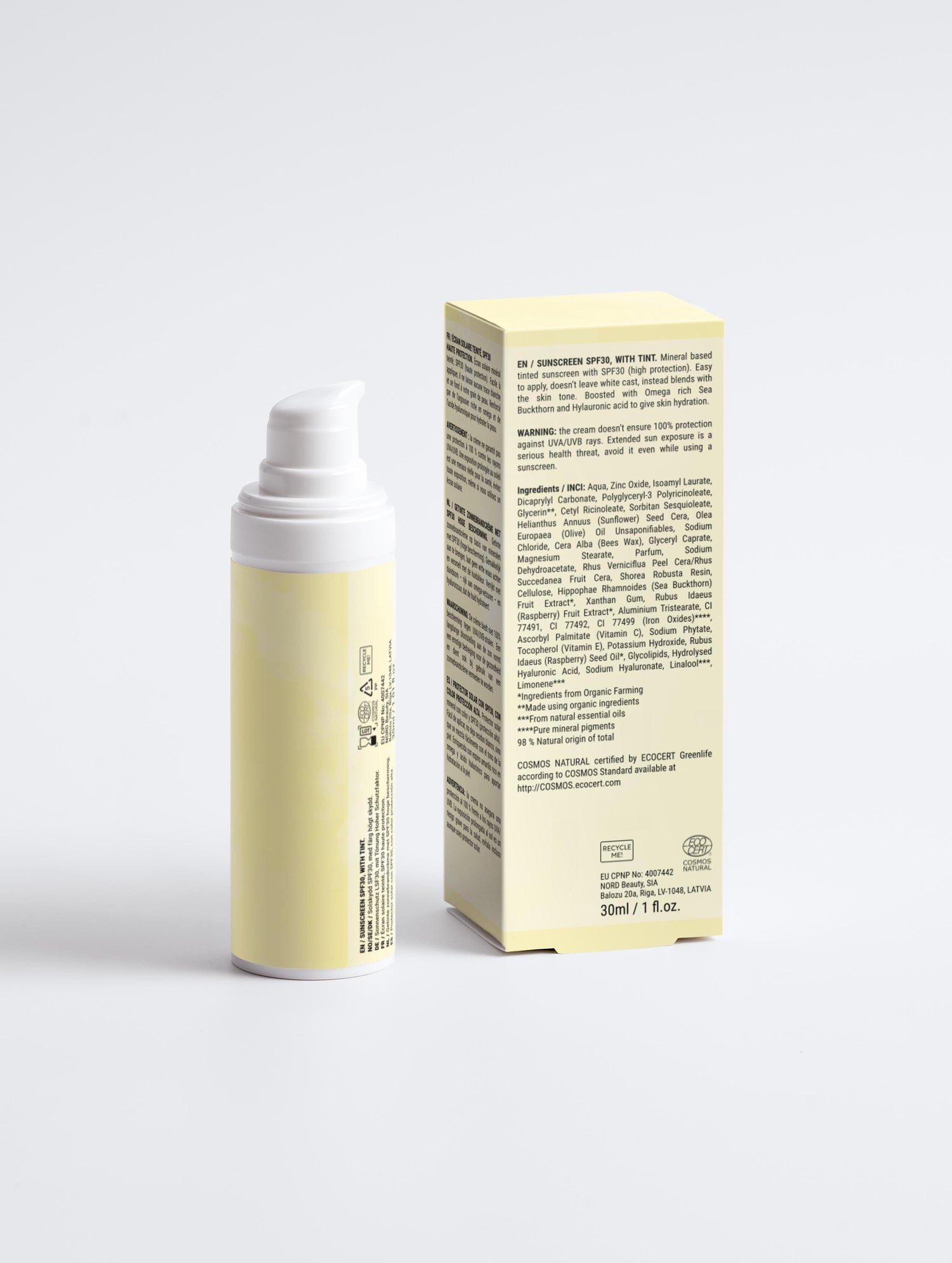 حماية من الشمس SPF30، مع صبغة 30 مل